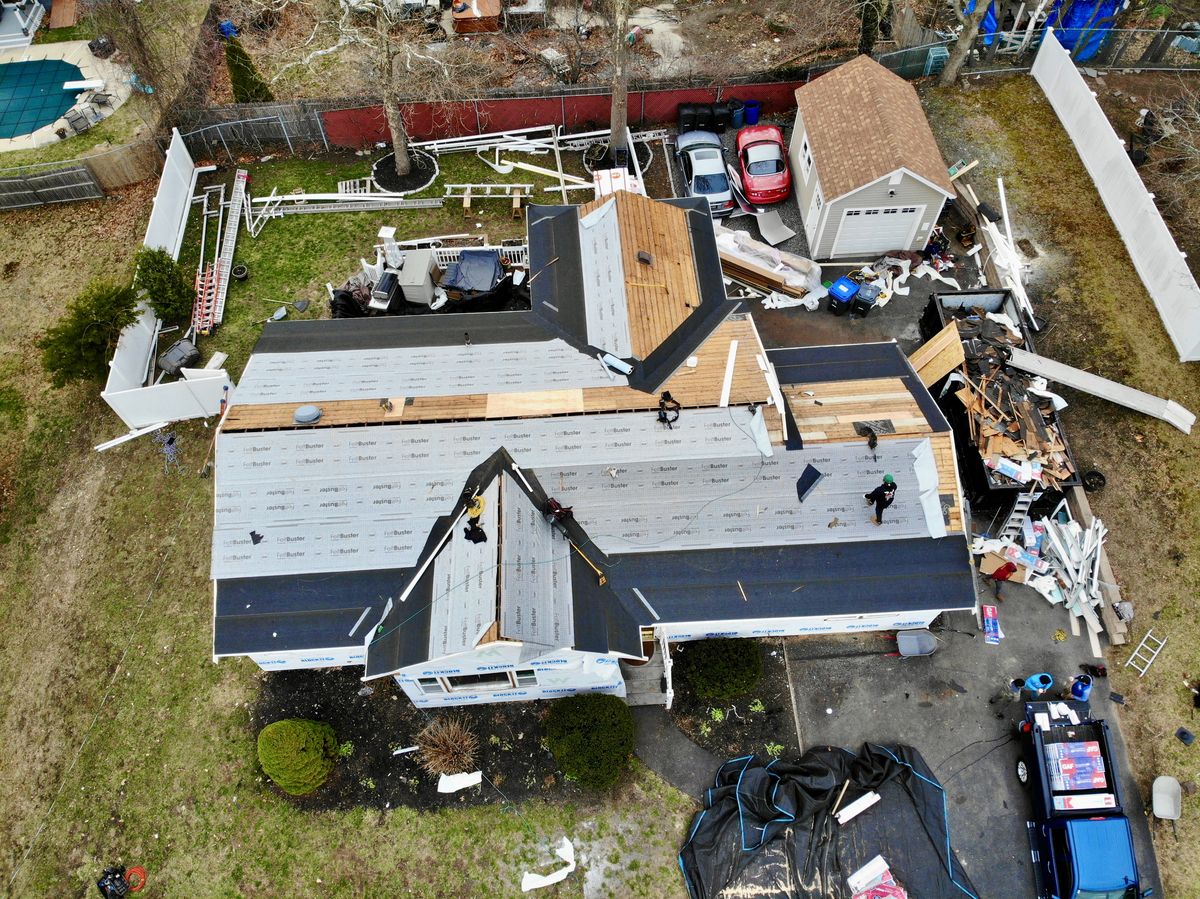 Synthetic underlayment across full re-deck