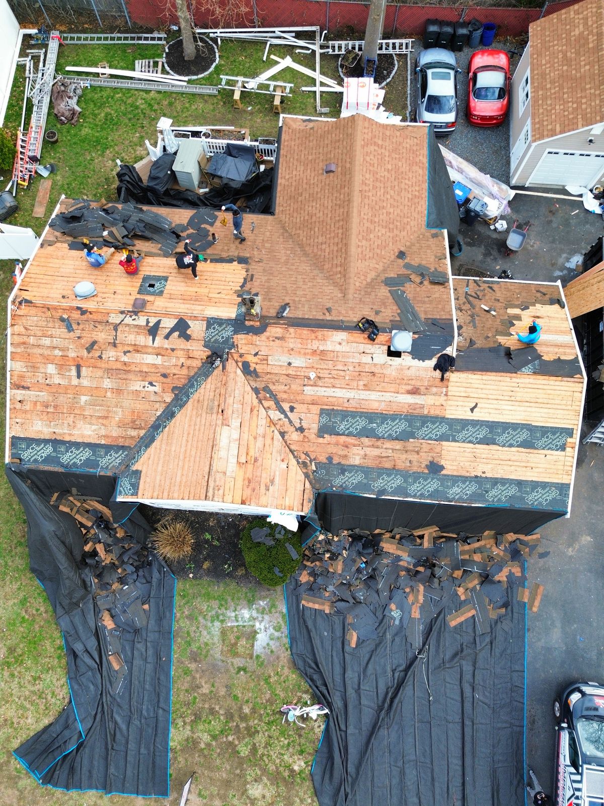 Complete tear-off in progress